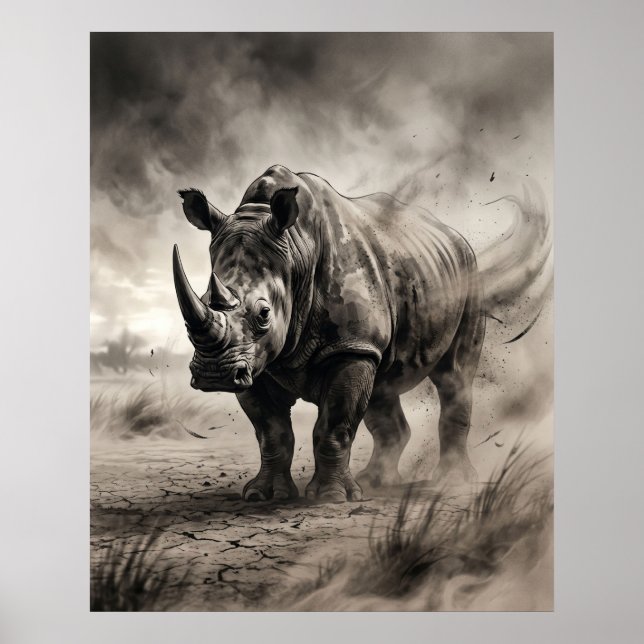 Póster Tormenta de polvo Sumi Rhino (Frente)