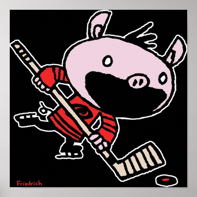Póster Tormenta el cerdo de hockey (Frente)