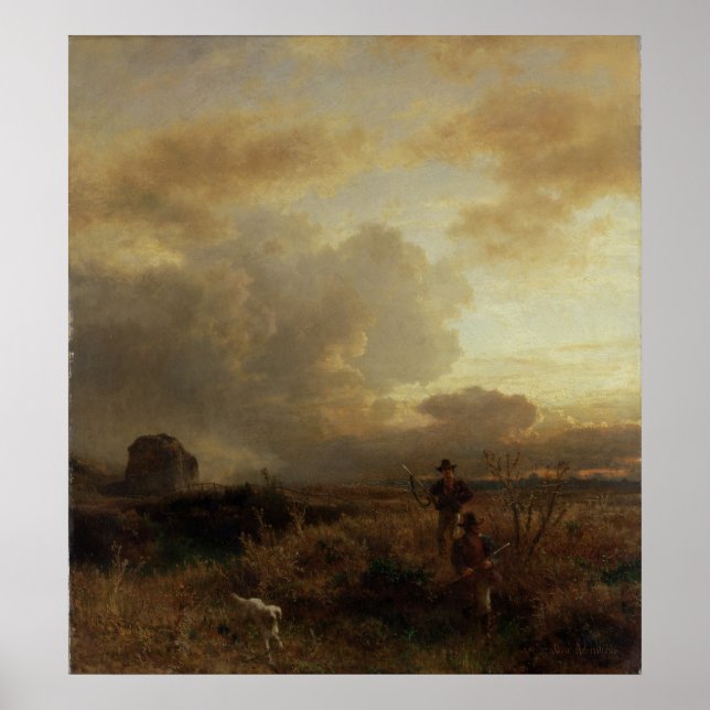 Póster Tormenta eléctrica de limpieza en el campo, 1857 (Frente)