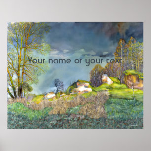 Póster Tormenta eléctrica de tormentas de primavera pintu