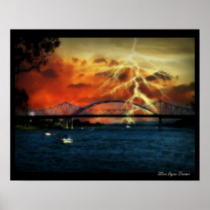 Póster Tormenta eléctrica Riverside Park La Crosse Wi