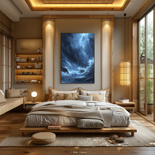 Póster Tormenta Eléctrica Sobre el Océano: Furia Desatada