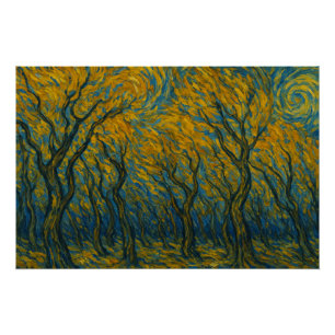 Póster Tormenta en el bosque de oro