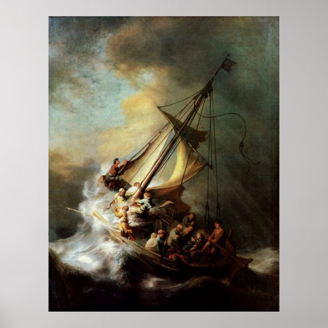 Póster Tormenta en el Poster del mar de Galilea (Frente)