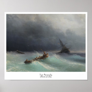 Póster Tormenta en el waterscape del paisaje marino de
