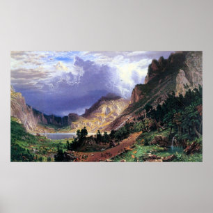 Póster Tormenta en los Rockies, Mt. Rosalía por Bierstadt