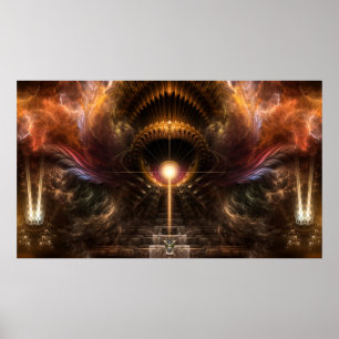 Póster Tormenta eólica artística fractal Poster II