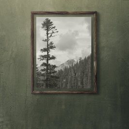 Póster Tormenta Montaña - Negro y blanco - Foto brillante