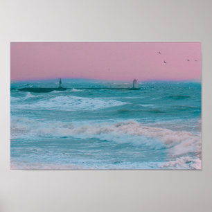 Póster Tormenta natural de Sea Ocean Velddrif en Sudáfric