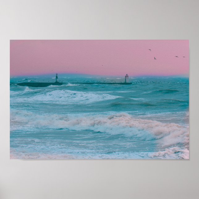 Póster Tormenta natural de Sea Ocean Velddrif en Sudáfric (Frente)