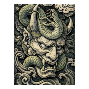 Póster Tormenta Pop Art de Serpiente Demonio de Cuerno Fe
