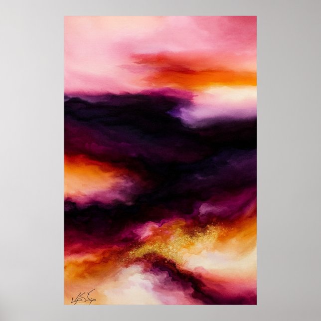 Póster Tormenta Prismática Abstracta Ígnea (Frente)