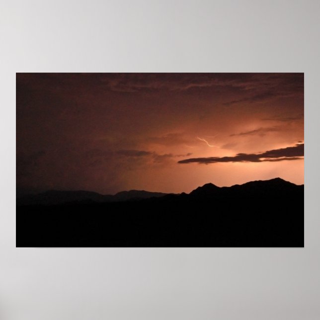 Póster Tormenta relámpago fuera de Quartzite, Arizona (Frente)