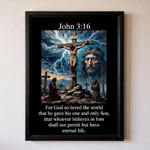 Póster Tormenta Relámpago Luto Mujeres Juan 3:16