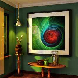 Póster Tormenta roja Floral Moderno Resumen Patrón de col