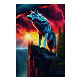 Póster Tormenta Sentinel. Ladrillos de lobo intrépidos en