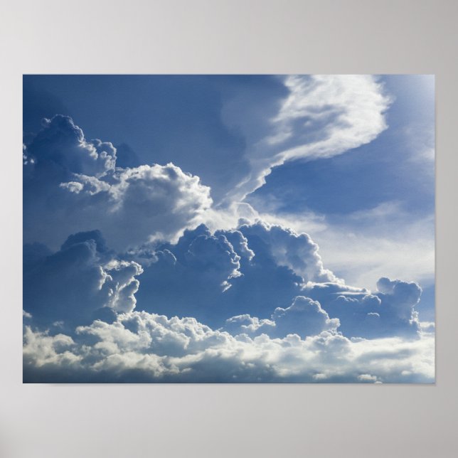 Póster Tormenta tropical hacia nubes (Frente)