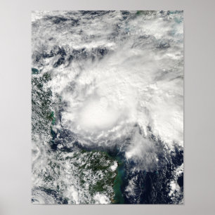 Póster Tormenta tropical Ida en el mar del Caribe