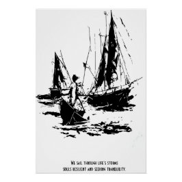 Póster tormentas de vida, almas resistentes y transcenden