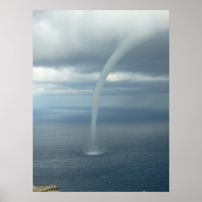 Póster Tornado Waterspout Sobre El Agua (Frente)