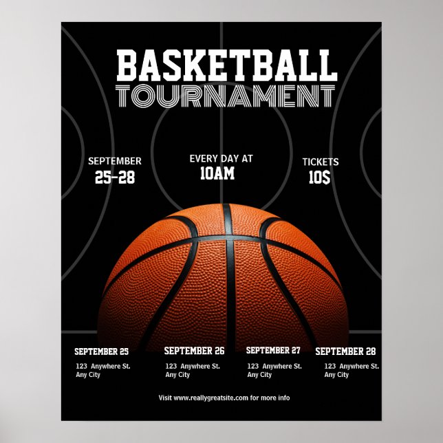 Póster  Torneo de Baloncesto Universitario, Deporte de Ba (Frente)