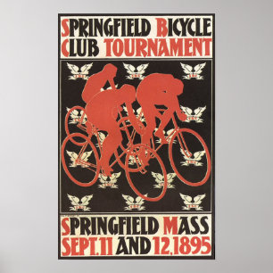 Póster Torneo de bicicletas de Springfield Massachusetts 