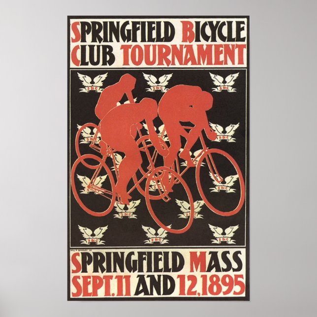 Póster Torneo de bicicletas de Springfield Massachusetts  (Frente)