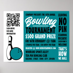 Póster Torneo de bolos de 10 pines