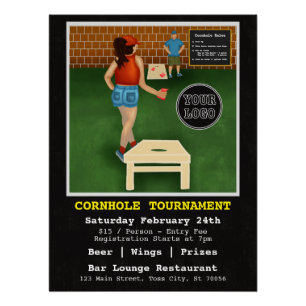 Póster Torneo de Cornhole, bar restaurante de recaudación