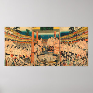 Póster Torneo de Sumô Utagawa Kunisada 1829