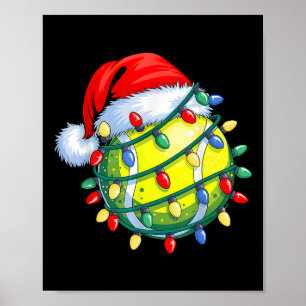 Póster Torneo de tenis Santa Hat Hombres Navidades Tenis