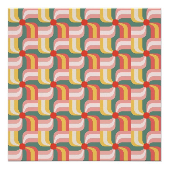 Póster Tornillos geométricos coloreados abstractos (Anverso)