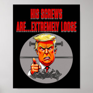 Póster Tornillos Suelto Humor Trump Ensalada De Palabras 