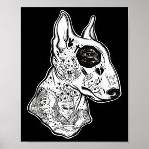 Póster Toro de tinta - Colegio viejo Tattoo Gracioso perr
