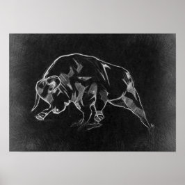 Póster Toro - Dibujo Gráfico