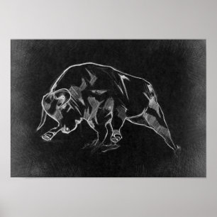 Póster Toro - Dibujo Gráfico
