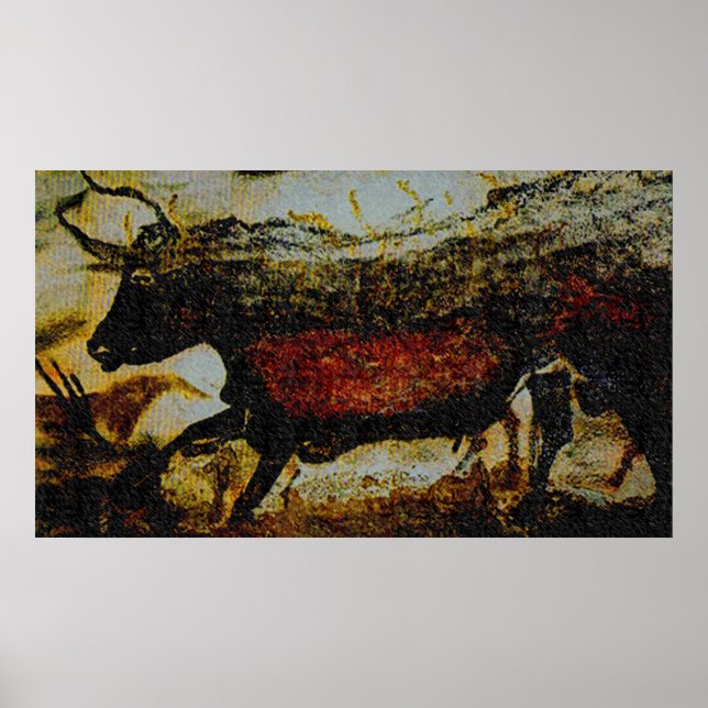 Póster Toro Rojo de Lascaux (Frente)