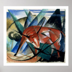 Póster Toro Rojo (gouache en papel)