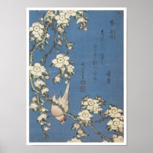 Póster Toro y cerezas llorosos, Hokusai, 1834