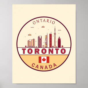 Póster Toronto Canada City Skyline Emblem