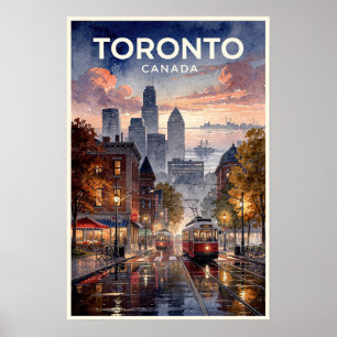 Póster Toronto Canadá Viaje Vintage