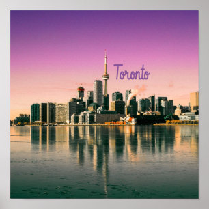 Póster Toronto Capital de Ontario Canada City Skyline