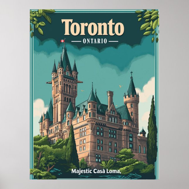 Póster Toronto: Casa Loma Vintage (Frente)