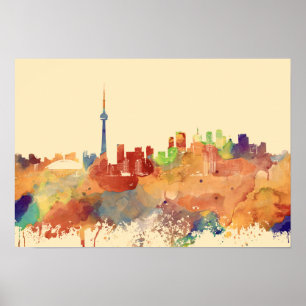Póster Toronto Ontario Canada Naranja Skyline Design 248