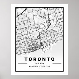 Póster Toronto Ontario Canada Travel City Map