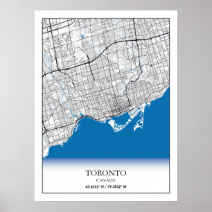 Póster Toronto Ontario Canada Travel City Map