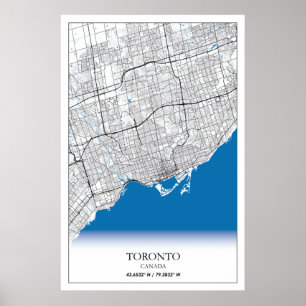 Póster Toronto Ontario Canada Travel City Map