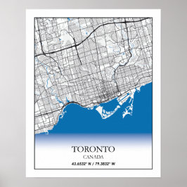 Póster Toronto Ontario Canada Travel City Map