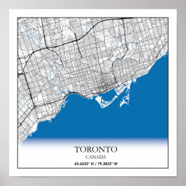 Póster Toronto Ontario Canada Travel City Map