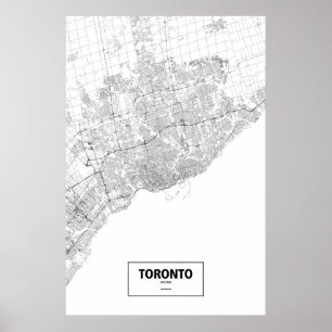 Póster Toronto, Ontario (negro sobre blanco)